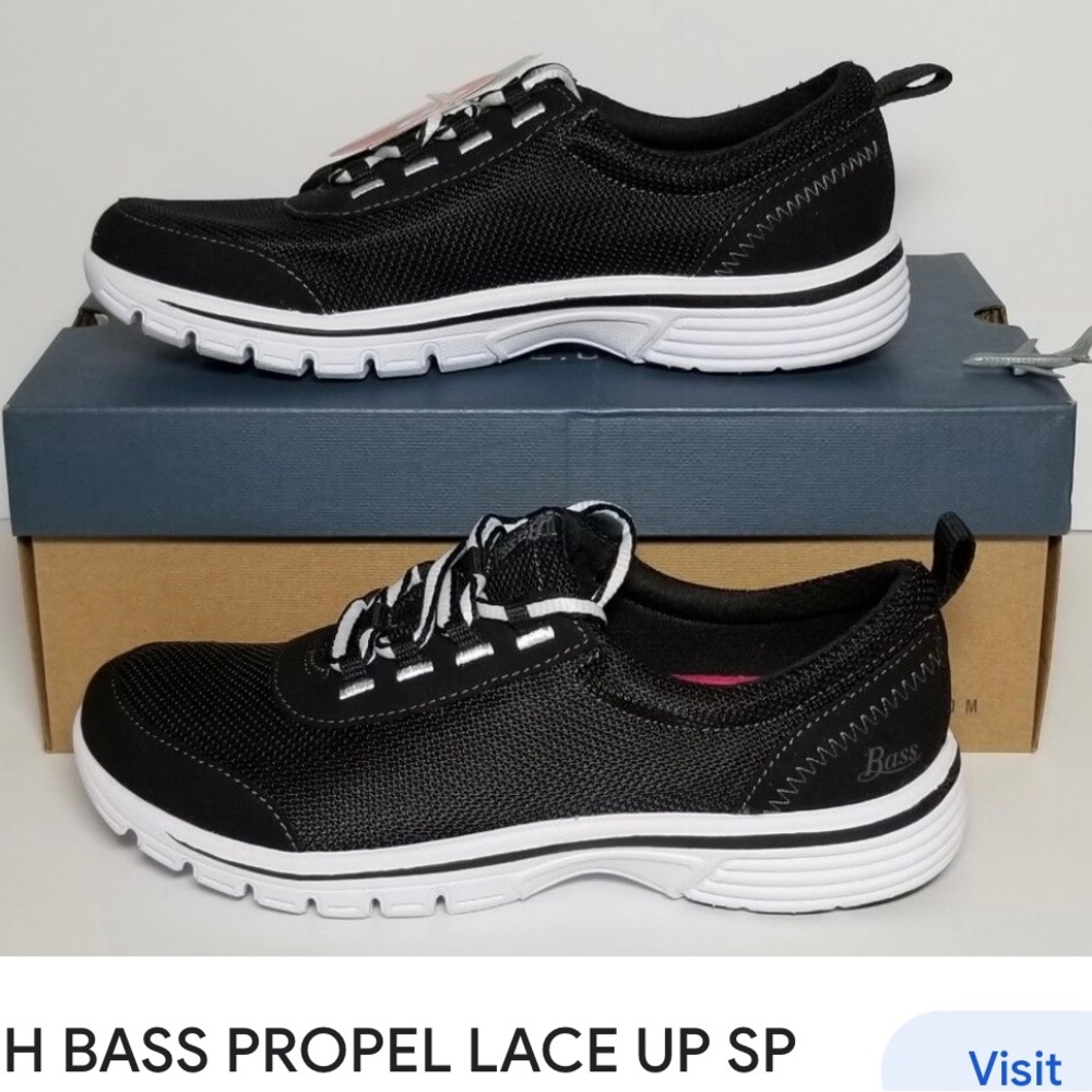 GH Bass Propel Lace Up Women’s Walk Shoes Size: 6.5 M/ Color Black & White